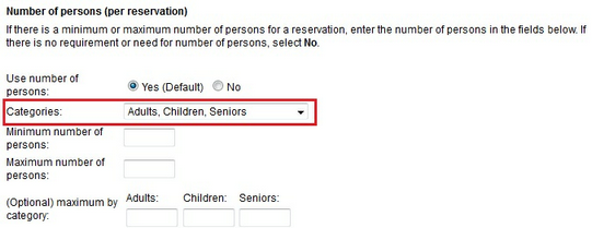 Reservation Rules - Person Categories